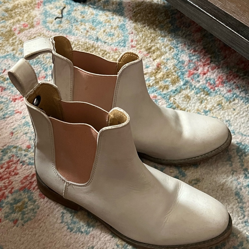 Free People White Chelsea Boots